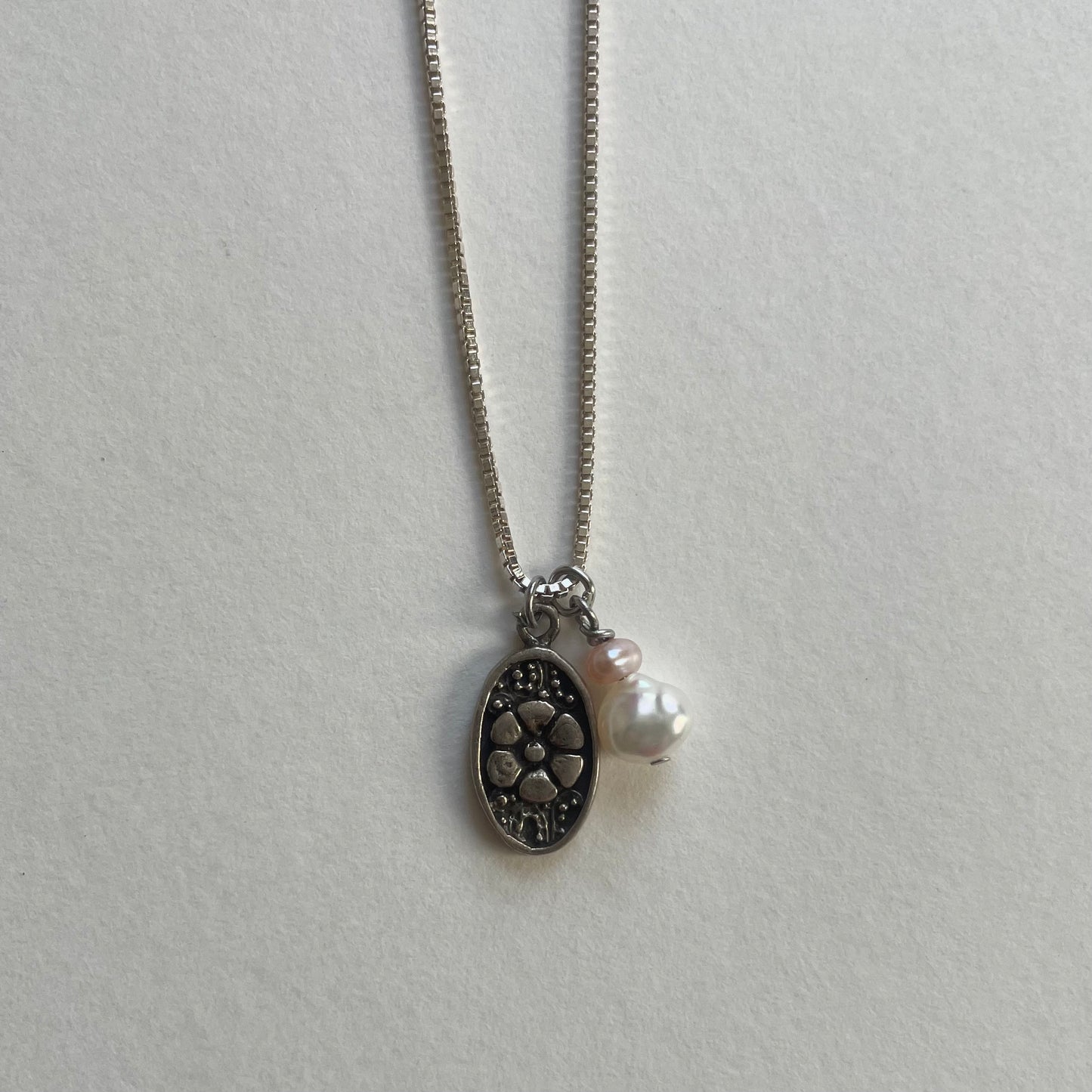 silver oval flower II