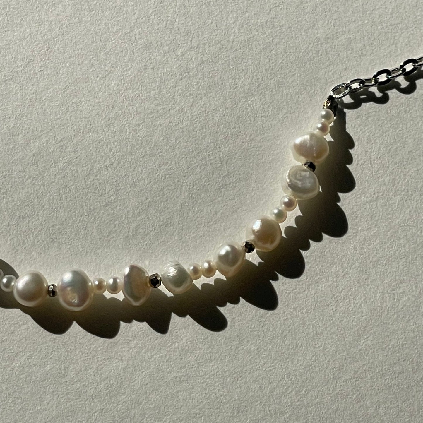 pearl chain in silver