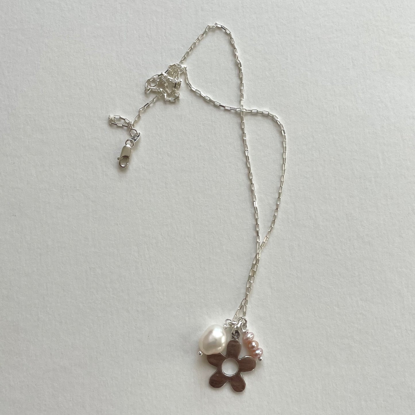 silver flower charm