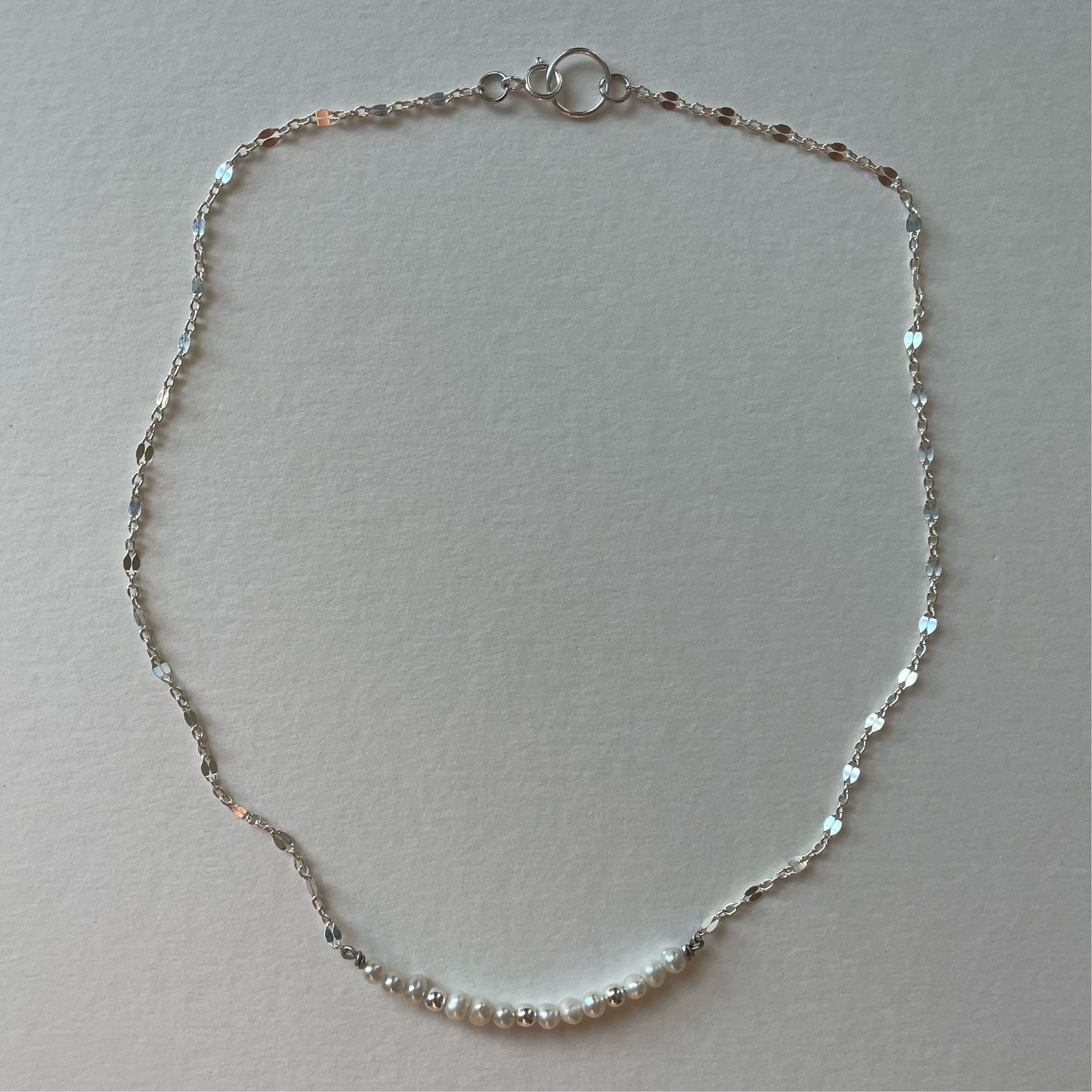 pearl chain in sterling silver